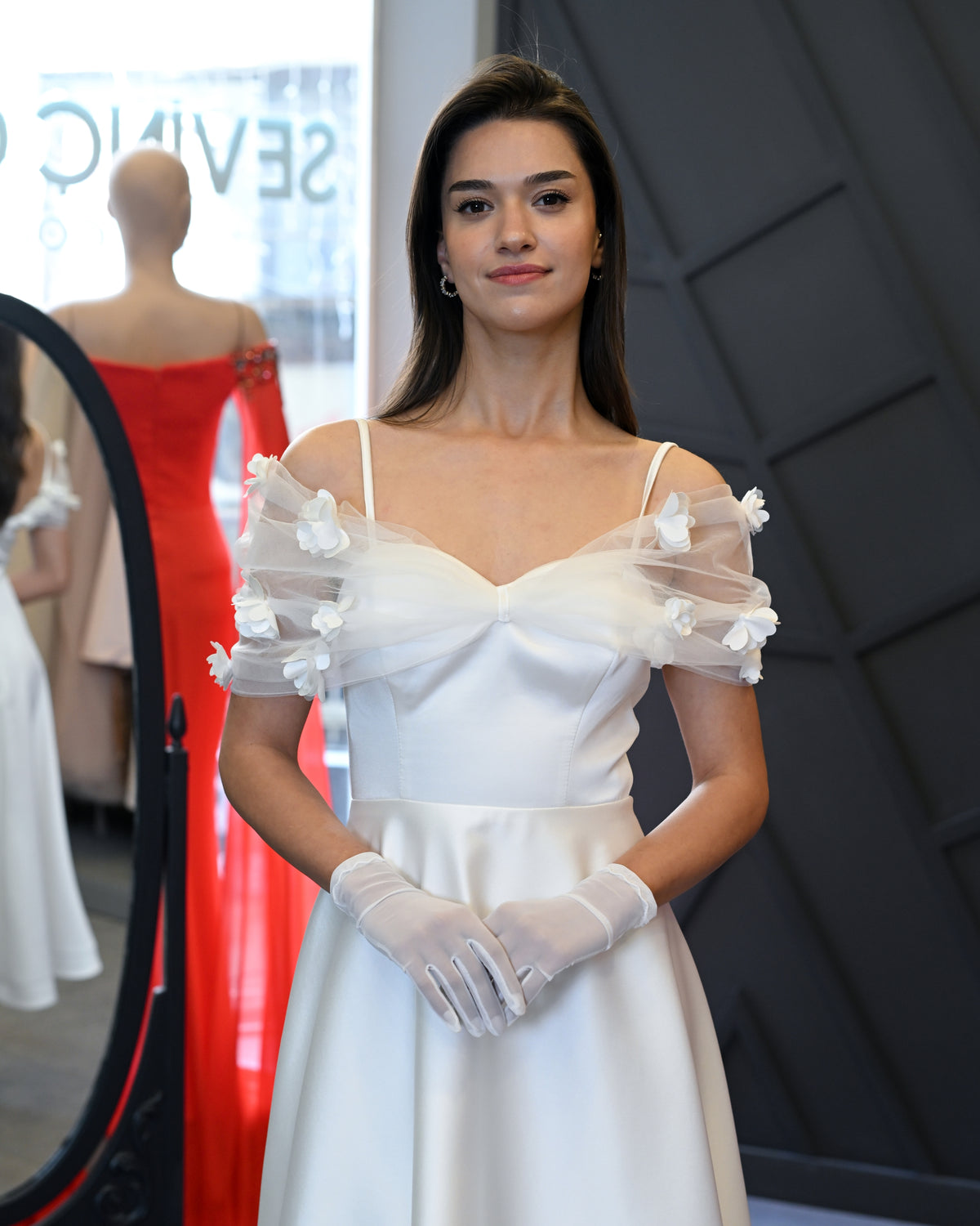Prenses Yaka Midi Kloş Abiye Elbise (Söz, Nişan & Nikah)