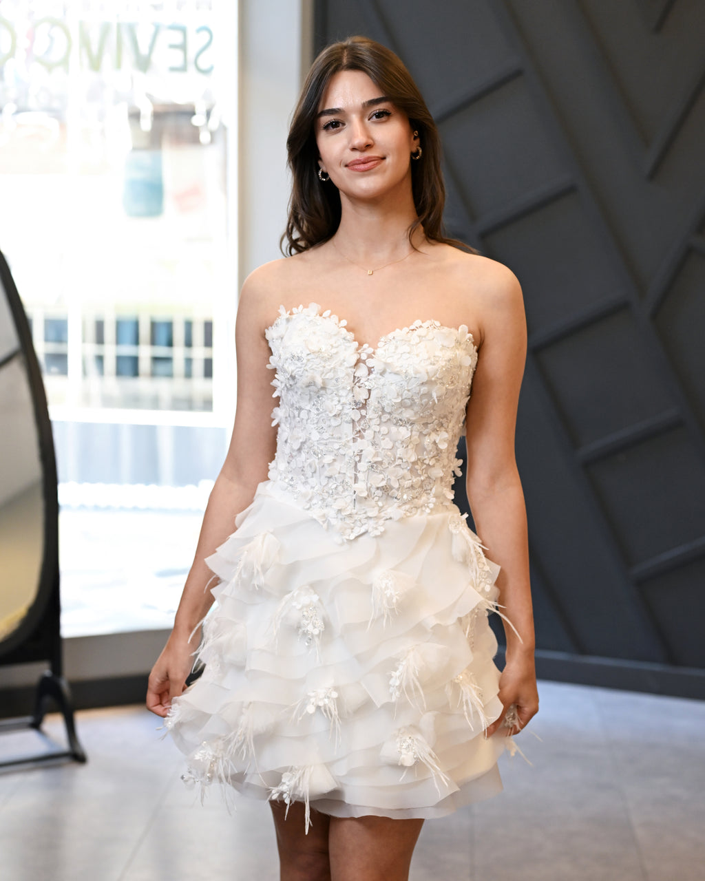 Straplez Korsaj Beden İki Parça Mini Abiye Elbise